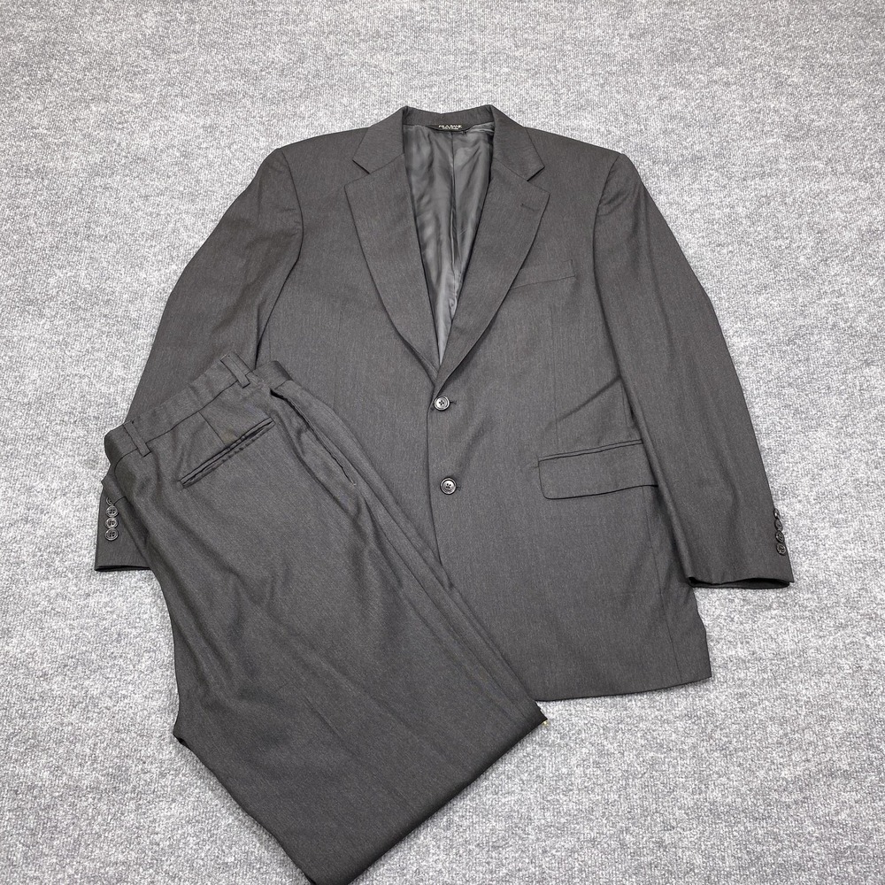 Jos. A. Bank Suit Mens 42R 36x32 Gray Wool 2 Piece Notch Lapel Classic
